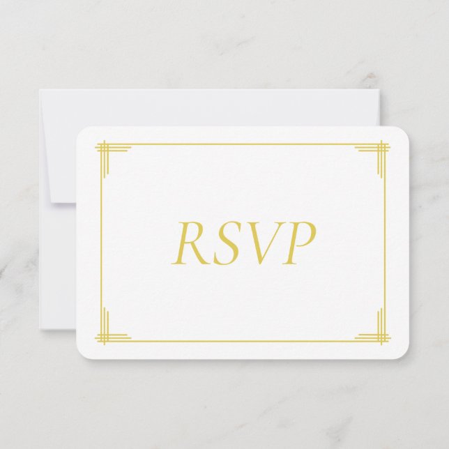 Elegant Island Citrus Yellow Green Wedding RSVP (Dos)