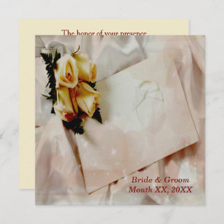 Élégant ivoire avec Faire-part de mariage de Roses