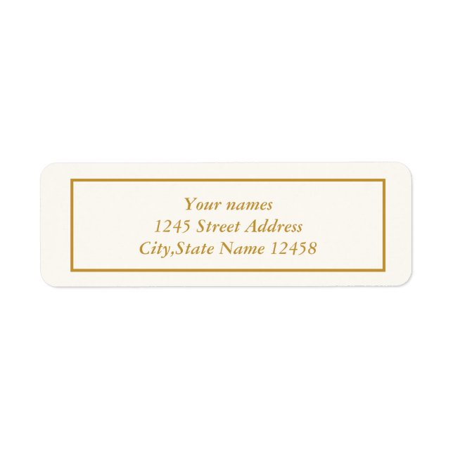Élégant ivoire et or Retourner les étiquettes d'ad (Devant)