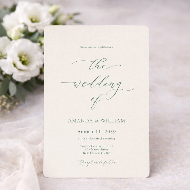 Elegant Ivory & Sage Wedding Invitation  (Créateur téléchargé)