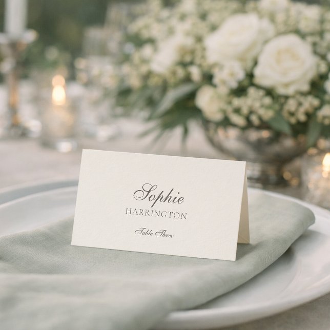Elegant Ivory Wedding Place Card  (Créateur téléchargé)