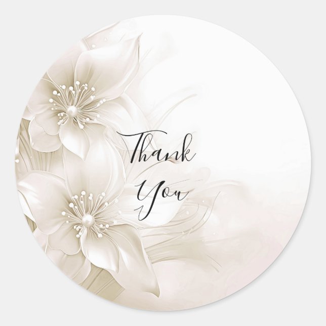 Elegant Ivory White Flowers Sticker (Devant)