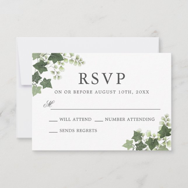 Elégant Ivy et mariage de foune RSVP (Devant)