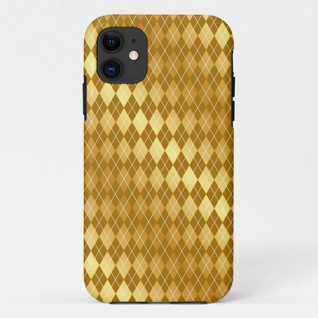 Élégant Jacquard d'impression coque iphone or (Dos)
