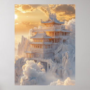 Elégant Jade Blanche et Poster du Palais Doré