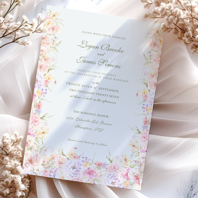 Elégant jardin bohème invitation mariage (Créateur téléchargé)