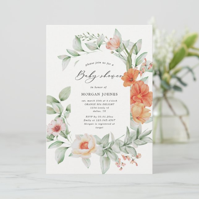 Elégant jardin d'été Baby shower floral (Debout devant)