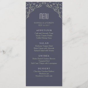 Elégant jardin fleuri rustique menu mariage