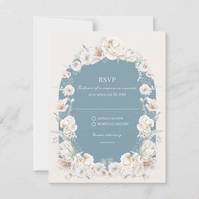 Elégant Jardin Floral Moderne Mariage Invitation (Devant)
