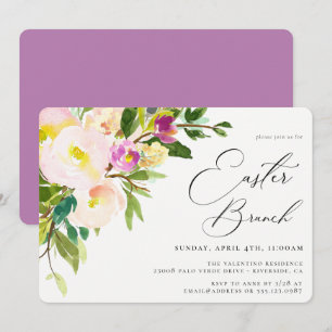 Elégant jardin Floral Pâques Brunch Invitation