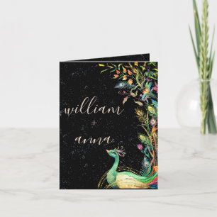 Elégant Jardin Peacock Vintage Mariage Invitation