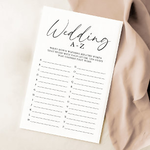 Élégant jeu A-Z Mariage manuscrit manuscrit