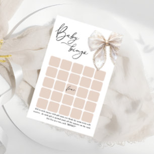 Élégant jeu de Bingo Bingo Bébé de Bow Blanc
