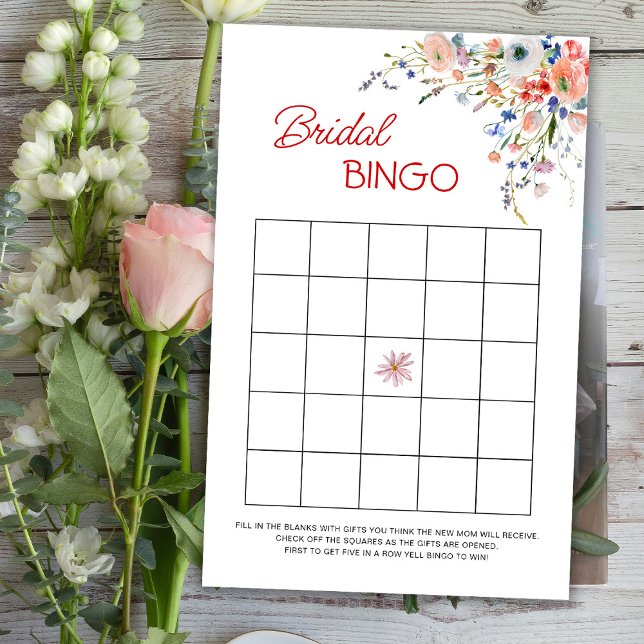 Élégant jeu de bingo de mariée florale (Créateur téléchargé)