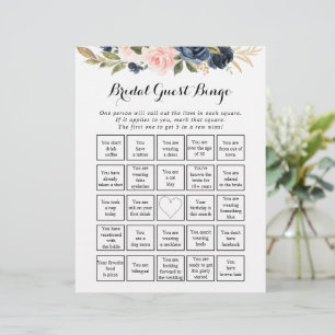 Élégant Jeu de Bingo Simple Floral pour Invités de