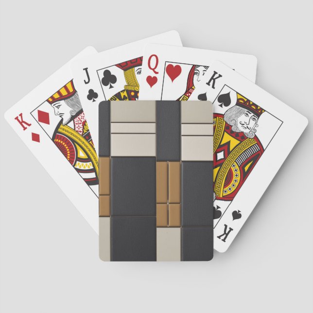 Élégant jeu de cartes classique à blocs de couleur (dos)