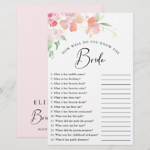 Élégant jeu de Fête des mariées d'aquarelle rose f