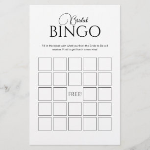 Élégant jeu de Fête des mariées de bingo nuptiale