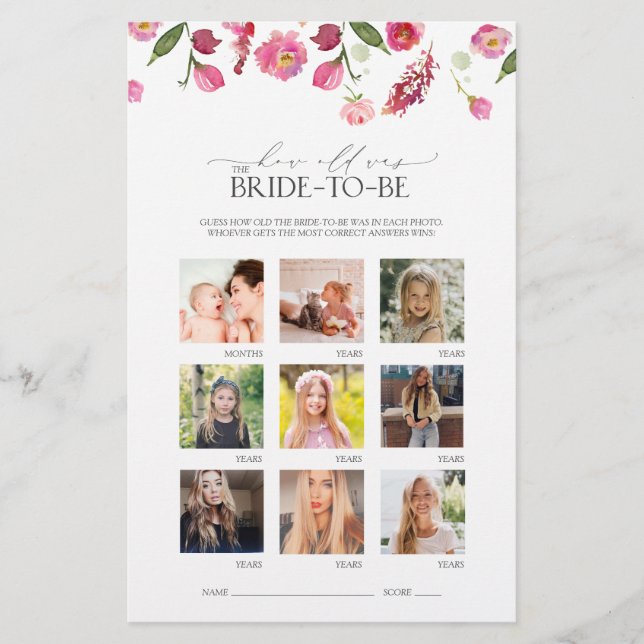 Élégant jeu de Fête des mariées de fleurs d'aquare (Devant)