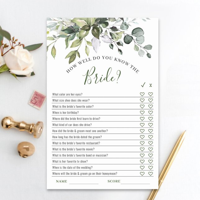 Elégant jeu de Fête des mariées Eucalyptus verdure (Créateur téléchargé)