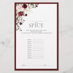 Élégant jeu de Fête des mariées florale Burgundy B