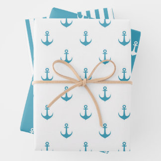 Élégant jeu de feuilles papier d'enrobage d'Ancres
