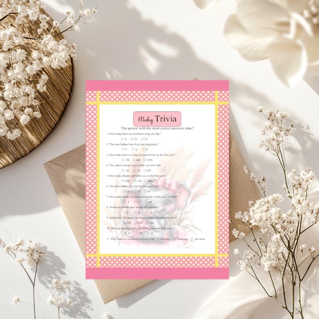 Élégant jeu de trivia pour Baby Shower - Éléphant  (Créateur téléchargé)