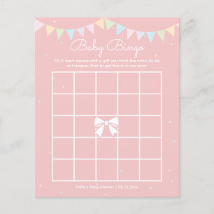 Élégant Joli Baby shower de fille de la Bow rose B