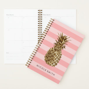 élégant joli ceinture en or ananas & bande rose