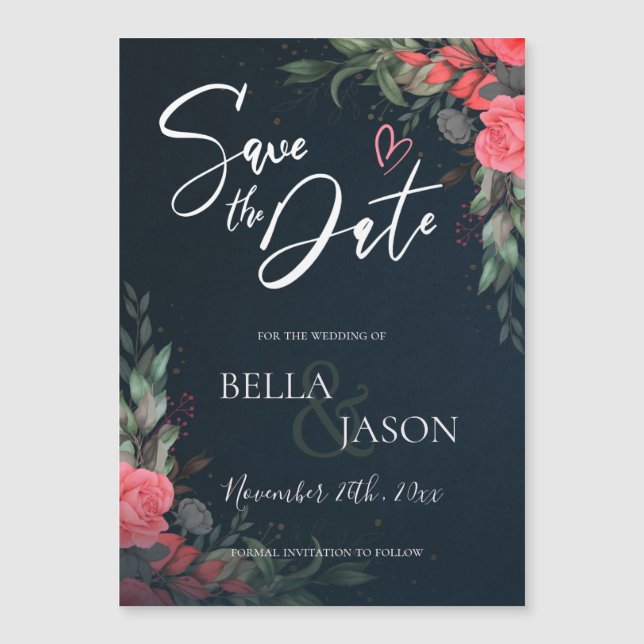 Élégant Joli Pêcher Orange Floral Mariage (Devant)