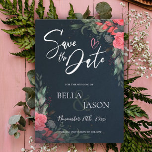 Élégant Joli Pêcher Orange Floral Mariage