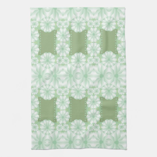 Élégant Joli Serviette de Coupe Florale Vert Mint (Vertical)