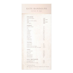 Elégant Jour Spa Pink Marble Salon Prix Menu