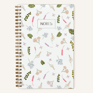 Élégant Journal de notes florales Motif botanique