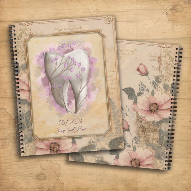Élégant journal dentaire à l'ancienne / Carnet (Créateur téléchargé)