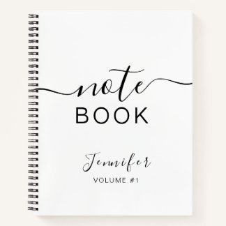 Élégant Journal personnalisé noir Votre nom