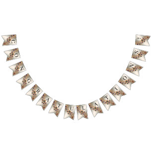 Elégant Joyau en Or Fleurs Drapeau de Bunting