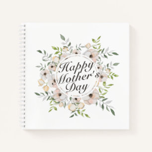 Elégant Joyeux Carnet de cadre floral Fête des Mèr