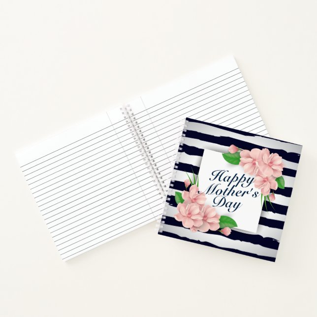 Elégant Joyeux Carnet de cadre floral Fête des Mèr (Intérieur)