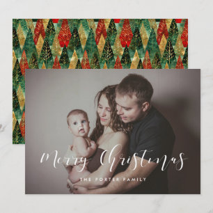 Élégant Joyeux carte photo de famille de Noël