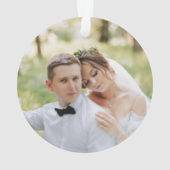 Élégant "Joyeux & Marié" Ornement de Noël (dos)