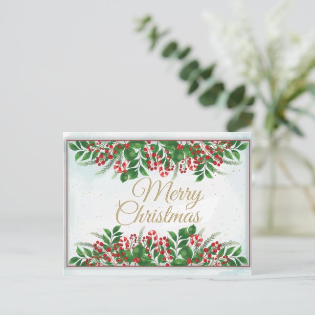 Elégant Joyeux Noël, Bonne Carte Postale (Debout devant)