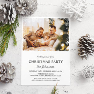 Élégant Joyeux Noël Fête Photo Invitation