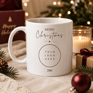 Élégant Joyeux Noël Mug Personnalisé Logo Entrepri
