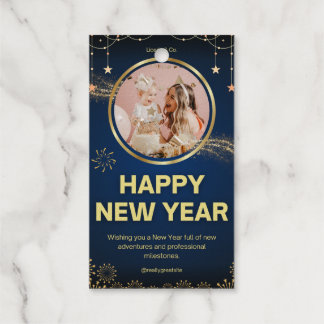 Élégant Joyeux Nouvel An 2025 étiquette cadeau