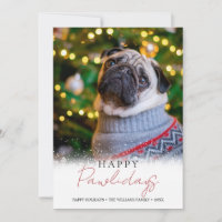 Elégant Joyeux Pawlidays Photo Dog Pet Carte de va