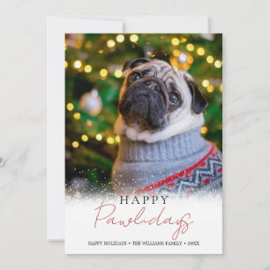 Elégant Joyeux Pawlidays Photo Dog Pet Carte de va