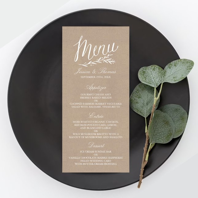 Elegant Kraft Mariage Menu Modèles (Créateur téléchargé)