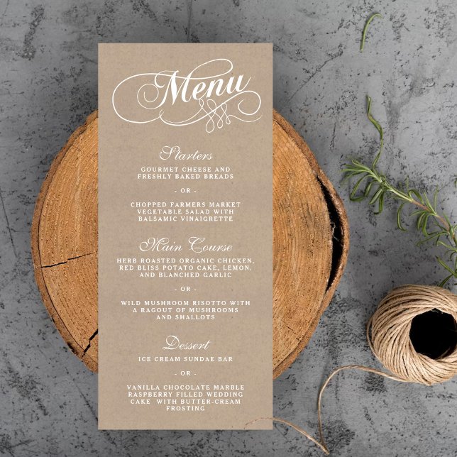 Elegant Kraft Mariage Menu Modèles (Créateur téléchargé)