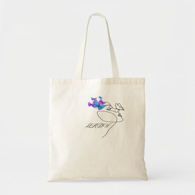   Elegant LADY Typography Tote Bag | Minimal Chic  (Devant)